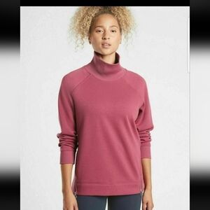 Athleta Cozy Karma Side Zip Funnel Neck, Victorian Berry SIZE S #106